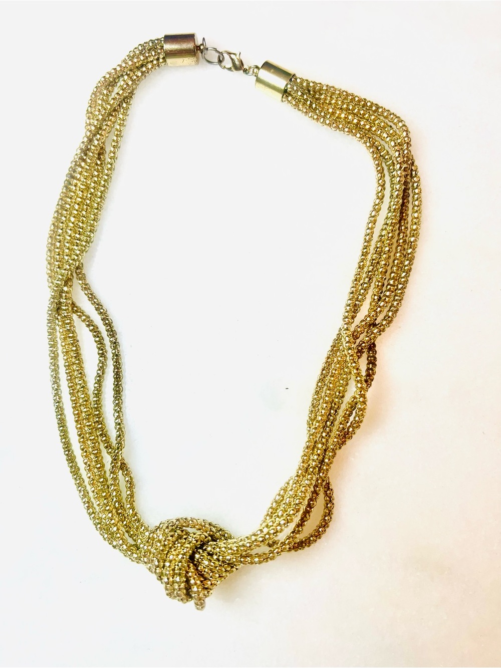 Gold Multi-Strand Knot Statement Necklace